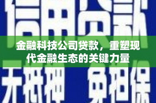 察隅金融科技公司贷款，重塑现代金融生态的关键力量